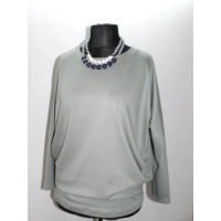 Luźna bluzka Oversize z drapowaniem dla puszystej - oliwkowa